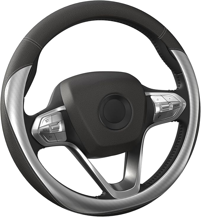 HOTOR Car Steering Wheel Cover - Universal Car Accessory for Diverse Cars, Durable Leather Cover with Anti-Slip Lining, for S