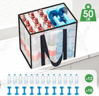 4 Pack Reusable Grocery Bags, Heavy-Duty Shopping Bags with Sturdy Handles, Water-Resistant & Foldable Organizer, Shopping Bags for Groceries, Market, Car Trunk, Multi-Purpose, 33L