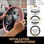 PINCTROT Nappa Leather Steering Wheel Cover, Slim Fit No Bulk Design, One Piece Leather with Breathable Perforation, Fit Like