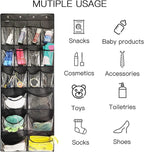 2 Pack Extra Large Hanging Over Door Shoe Organizers,closet shoe organizer shoe rack organizer shoe storage,12+6 Crytal Pocke