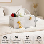 PUTSKA Baby Diaper Caddy Organizer - Nursery Storage Basket for Diaper Station, Baby Basket Shower List and Registry Gift Mus