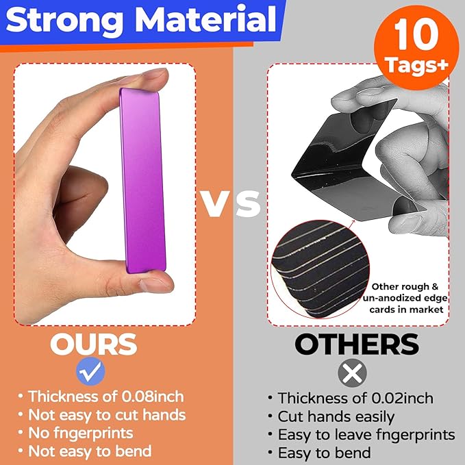 10 PCS Personalized Luggage Tags, Custom Engraved Aluminum Luggage Tags for Family, Metal Luggage Tags for Suitcases, Backpac