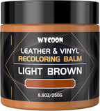 Leather Recoloring Balm & Color Restorer | Light Brown Leather Dye, Paint & Repair Kit for Furniture, Couches, Car Seats, Sho
