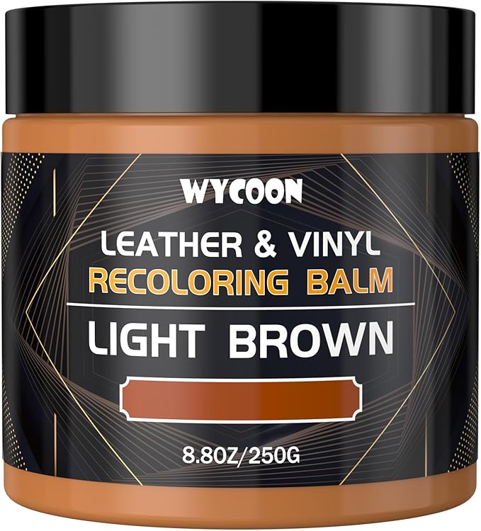 Leather Recoloring Balm & Color Restorer | Light Brown Leather Dye, Paint & Repair Kit for Furniture, Couches, Car Seats, Sho