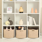 ICERZCZ Large Storage Baskets for Organizing Shelves, Woven Cotton Rope Bins for Baby Nursery Organization, Book Toy Towel Or