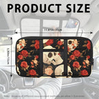 Car Sun Visor Organizer,Rose Skull Car Sun Storage Pocket Pouch Case Bag with Double Zippers Truck SUV Storage Pouch Holde