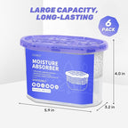CLEVAST Moisture Absorber Boxes 6 Pack, 10 Oz Dehumidifier for Closet & Bathroom, Humidity Absorber for Wardrobe, Bedroom, RV