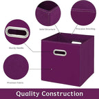 Fabric storage bins Cubes, Fabric Cube Organizer with Handle, Foldable Cube Bins for Cloth or Accessary Storage, 11x11x11, Se