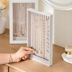 Lolalet Necklace Organizer Box, Jewelry Storage Box with Clear Window for Necklaces Bracelets, Tangle-Free Necklace Display C