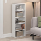 Furinno Basic Book Shelf, 5-Tier Bookshelf, Storage Organizer Bookcase with Open Shelf, 7 x 17 x 44, for Living Room, Bedroom