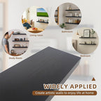Floating Shelves for Wall, 23.6 inch Long Set of 3 Wood Rustic Wall Mounted Shelves, Display Shelf with Invisible Heavy, Larg