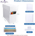 File Organizer Box with Lid & Handle, Thickened Cardboard Hanging File Folder Storage Boxes for Letter Size, Portable Filing 