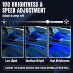 Car Led Lights Interior, Smart APP Control RGB Ambient Lighting Car, 64 Color 28 Modes Voice Activated LED Fiber Optic Strip, 12V USB Powered Car Led Strip Lights