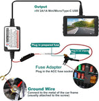 NUNET Type C Dash Cam Hardwire Kit, MicroUSB & Mini USB 15ft Power Cable with Low Voltage Protection, 11.9V Cut-Off, 4 Fuse Types (Mini/LP/ATO/Micro2), Universal Hard Wire Kit for Cars & Trucks