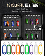 Uniclife 48 Position Key Cabinet with Combination Lock Resettable Black Digital Security Storage Box Steel Key Organizer with