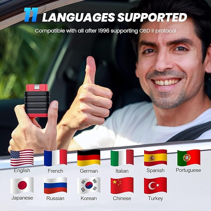 THINKCAR Thinkdiag Mini Bluetooth OBD2 Scanner Diagnostic Tool, OE Full-System Car Scanner for iOS & Android, Check Engine