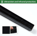 Motoforti Universal Car Window Tint Film Privacy Film 19.69 ft x 19.69 Inch Carbon 2 PLY PET Black 1 Pc VLT 16% IRR 60% UVR 95%