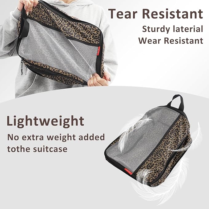 U+U 6 Set Compression Packing Cubes - Ultralight Travel Organizers with Laundry Bag, Space-Saving Suitcase Organizer, Expanda