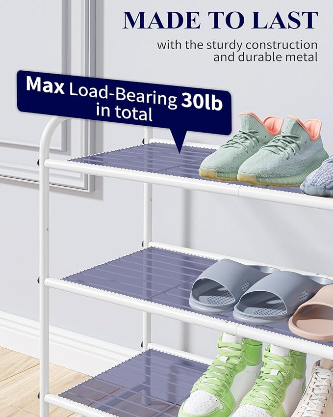 Kitsure Shoe Rack - Stainless Steel Shoe Organizer, Sturdy Shoe Rack for Closet and Front Door Entrance, Free Standing Shoe S