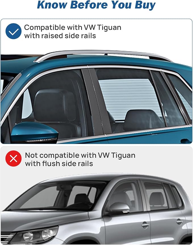 JOYTUTUS Lockable Roof Rack Cross Bars Compatible with Volkswagen VW Tiguan 2018-2026(Not for Limited), Anti-Theft Aluminum Crossbars for Rooftop Cargo Bag Luggage Kayak Canoe Bike
