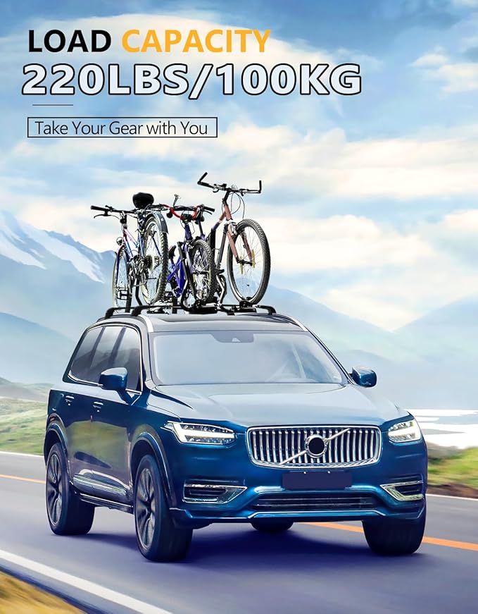 Tuyoung Roof Rack Cross Bars Compatible with Volvo XC90 XC-90 2016-2026, 220lbs Lockable Heavy Duty Aluminum Roof Rails Crossbars Cargo Bars Canoe Snowboard Rooftop Black Carrier Luggage