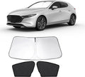3PCS Car Window Shades Front Windshield Sun Shade Foldable Window Shade Custom Fit for 2019-2024 Axela Mazda 3 Accessories Car Shades for Front Windows Anti-UV Rays Block Heat