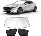 3PCS Car Window Shades Front Windshield Sun Shade Foldable Window Shade Custom Fit for 2019-2024 Axela Mazda 3 Accessories Car Shades for Front Windows Anti-UV Rays Block Heat