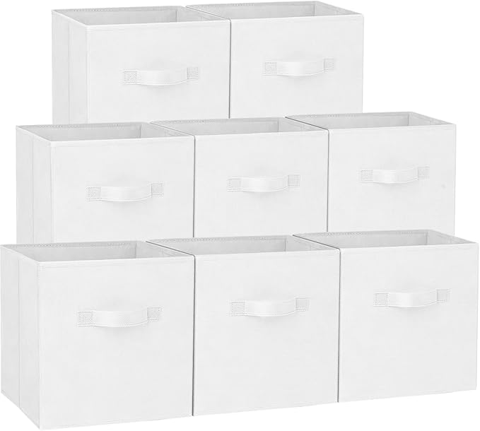 Criusia Storage Cubes - 13 Inch Heavy Duty Fabric Storage Bins for Shelves Closet Cube Organizer - 8 Pack Collapsible Cube St