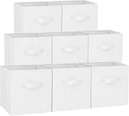 Criusia Storage Cubes - 13 Inch Heavy Duty Fabric Storage Bins for Shelves Closet Cube Organizer - 8 Pack Collapsible Cube St