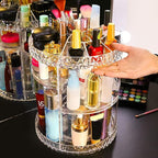 Makeup Organizer Rotating 360 Degree Crystal Jewelry Cosmetic Perfume Display Box Desktop Lipstick Organizer