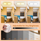 RV Lights Interior 1700LM，3 Color 12V Volt Led Light, Super Bright 120 LEDs Dome Light Fixture for RV Accessories/Camper/Car/Trailer/Boat (Crystal Finish/(Cold +Warm+Natural Light) 4PCS)