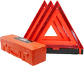 3 Pack Foldable Warning Reflective Triangles with Carrying Case, Heavy Base Roadside Triangles for Vehicles Breakdown, Safty 
