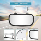 BOOLEE Convex Mirror Stainless Steel Rectangular U-Bracket for Cars Trucks Boats Tractors Forklifts Improves Visibility Rear view and Side Mirror Universal Screw Fixed