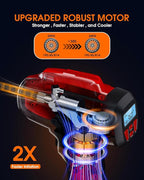 KeenPower Digital Cordless Tire Inflator Portable Air Compressor Automatic 160PSI w/Gauge Screen & 4+N Smart Mode & Dual Power Supply, Rechargeable 21V Battery Powered Handheld Air Pump, Car Tire Pump