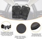 2PCS Car Seat Back Organizer, Waterproof Vehicle Storage Bag with Touch Screen Tablet Holder & 9 Pockets, Auto Kick Mats Back Seat Protector for Kids, Universal Travel Accessories (Gray/Large)