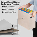 4 Pack Letter Size File Storage Box Collapsible, Fabric Hanging File Folders Organizer, Portable Office Document Holder with 