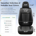 Coverado Car Seat Covers Front Seats, Nappa Leather Front Seat Covers, Waterproof Car Seat Cushion, Black Seat Covers Car Sea