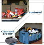 Long Pond Car Trunk Organizer, Storage for SUVs or Sedans, Foldable Cargo Containers with 9 Pockets and Reinforced Handles,