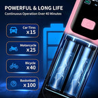 Tire Inflator Portable Air Compressor - ZGWATO Tire Air Pump with Digital Pressure Gauge, Auto Shut Off, 3X Faster Inflation, Cordless Tire Inflator for Car, Motorcycle, Bike, Bicycle and Ball, Pink