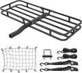 WEIZE 53 x 19 x 4-1/8 Inch Hitch Cargo Carrier, 500 lbs Capacity Steel Hitch Cargo Rack Basket with Net, Strap, Tightener for Car SUV Truck Traveling Camping, 2" Receiver
