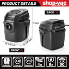 Shop-Vac 2021005 1 Gallon Micro Wet/Dry Vacuum, 1.0 Peak HP, 1.25 Inch Diameter x 4 Foot Hose, 6 Food Cord, Lightweight And P