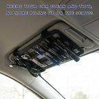 Car Visor Organizer MOLLE Panel, Auto Modular Storage Shelf MOLLE Panel with Mounting Straps, Rigid Tactical Gear Storage Rack EDC Pouch Tool for Most Vehicle Sun Visors (Visor Panel)