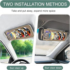 Sun Visor CD Holder, 12-Capacity Car Visor Organizer with DVD Sleeves and Mesh Pocket, Universal Visor Storage for Vehicle CD Case and Pen Holder Ergonomic Design (Khaki 1 Pcs)