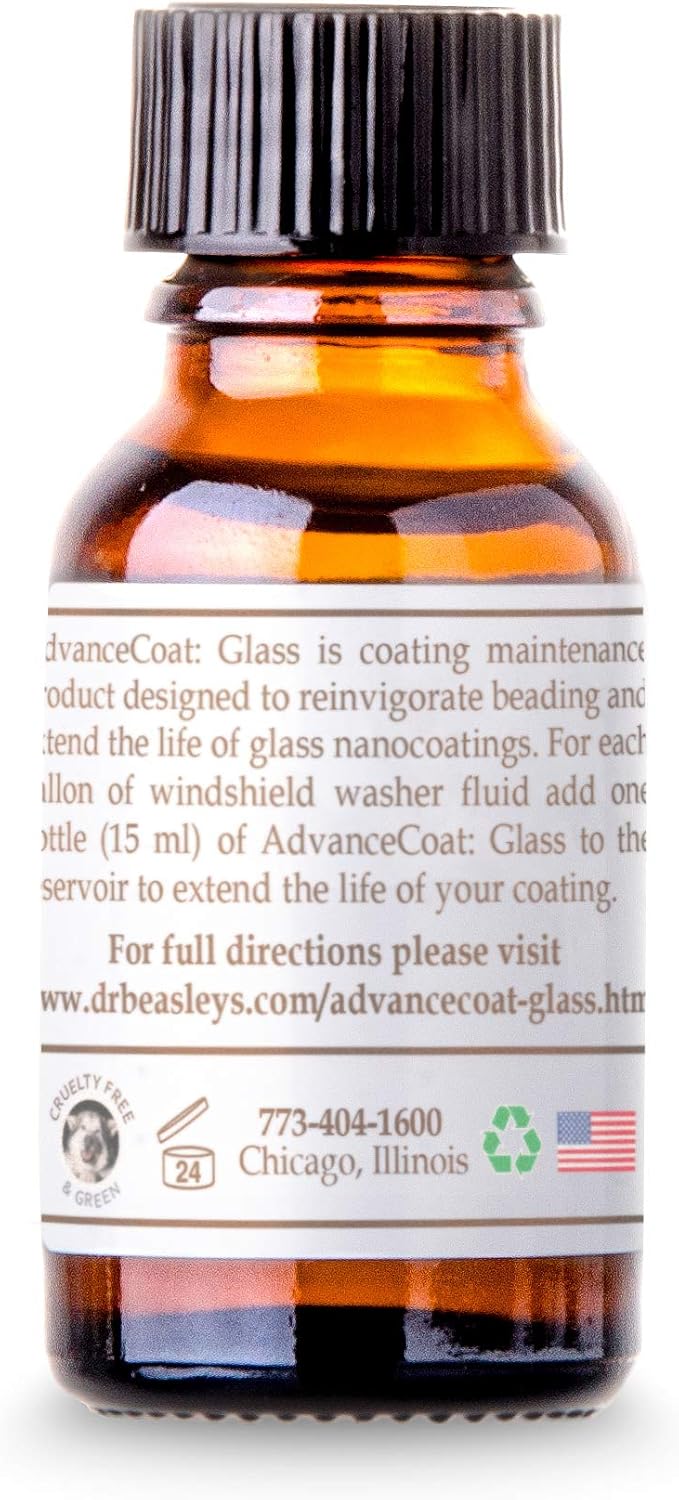Dr. Beasley's AdvanceCoat: Glass - .5 fl oz, Windshield Wiper Maintenance Booster, Hydrophobic Properties with Beading Functi