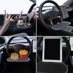 Steering Wheel Tray for Tesla Model Y Model 3 Cybertruck Accessories ABS Mini Food Table Desk for Phone Cosmetics