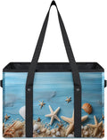 Reusable Grocery Bags Heavy Duty Shopping Bags Foldable Large Tote Bags with Long Handles & Hard Bottom