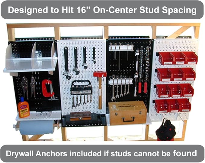 Wall Control 30-P-3232B Black Metal Pegboard Pack - (2) 32" Tall x 16" Wide Black Pegboards