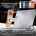 Magnetic Phone Holder for Laptop & Monitor, Foldable Hidden Side Mount, 360° Adjustable Continuity Camera Mount for MagSafe iPhone 12-17 Air Pro Max, Fits for Tesla Model 3/Y, Silver