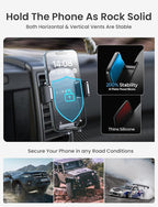 LISEN Car Phone Mount, Phone Holders for Your Car [Thick Cases Friendly] Car Vent Phone Holder & Metal Hook Truck Jeep Accessories for iPhone 17 Air Pro Samsung Google and All 4-7'' Phone