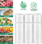 FRESKO Vacuum Sealer Bags Food Rolls 6 Packs - 8" x 20' & 11" x 20', Commercial Grade Seal a Meal Bags for Storage Food and S